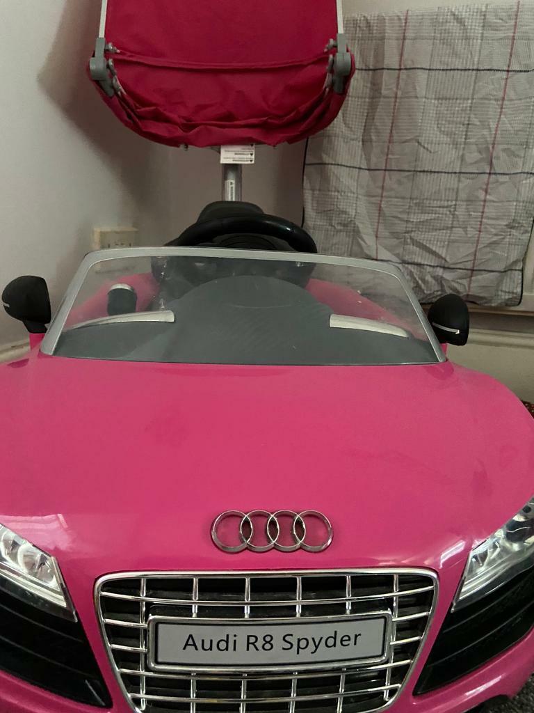 pink audi push along car